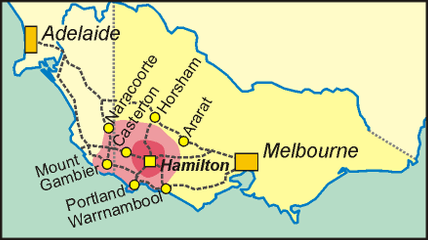 Map SW Australia